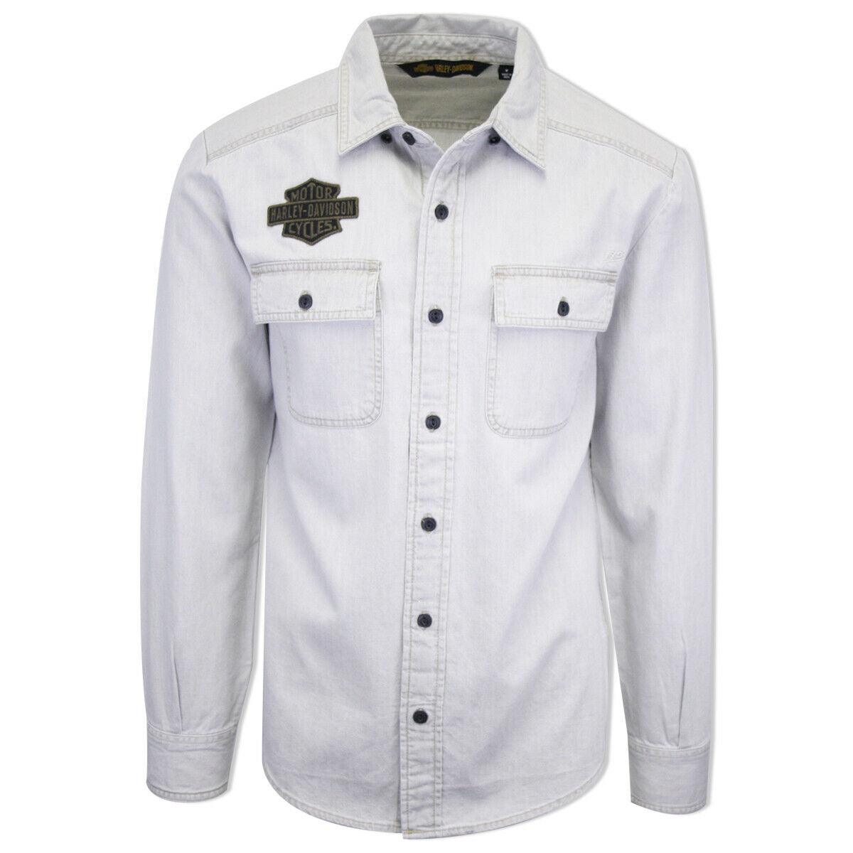 HD Branded Men's Light Grey Denim L/S Woven Shirt (101)