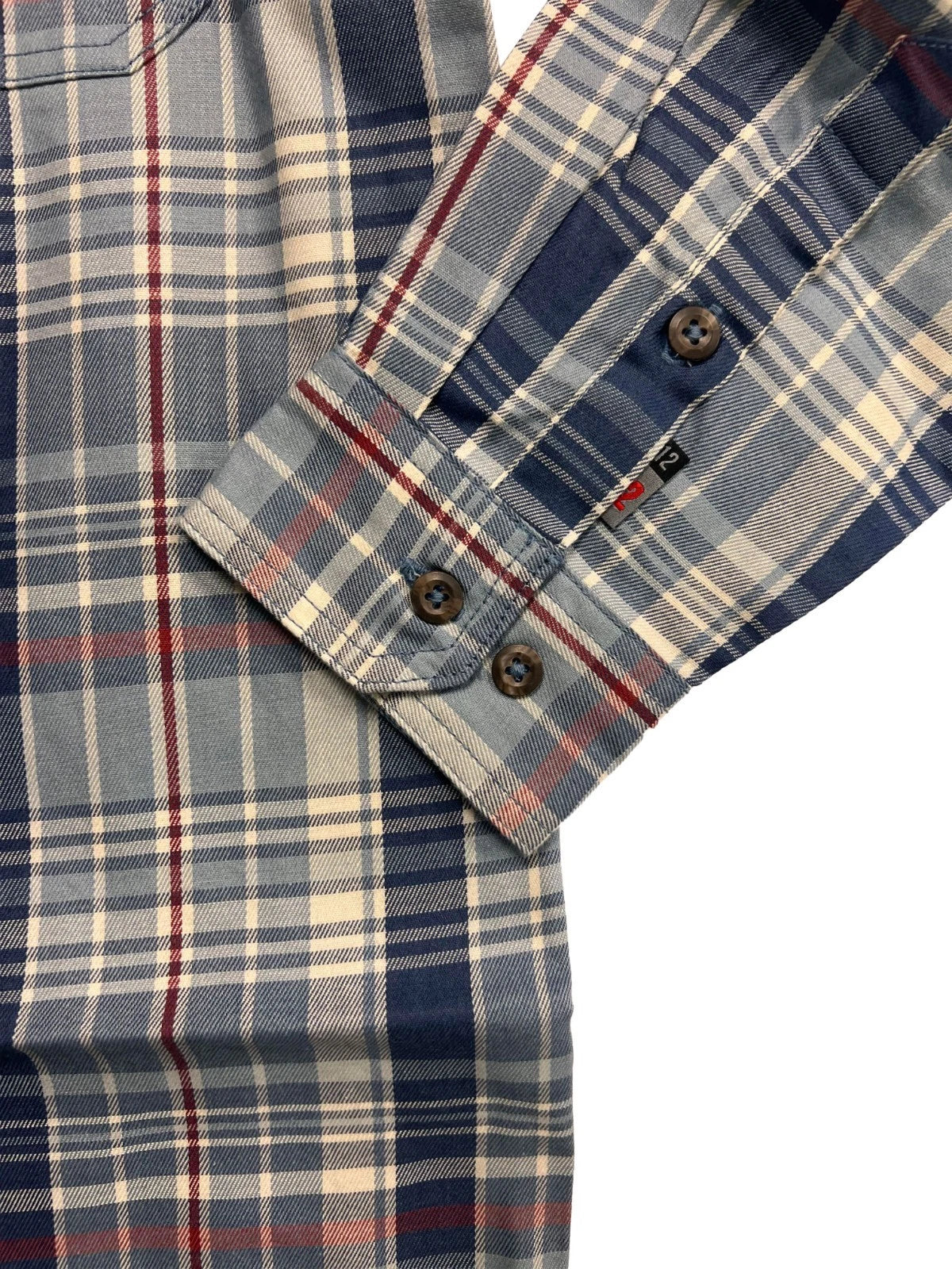 Carhartt FR Men's Slate Blue Plaid Shirt -Rugged Flex Work Wear L/S CAT 2 (S371)