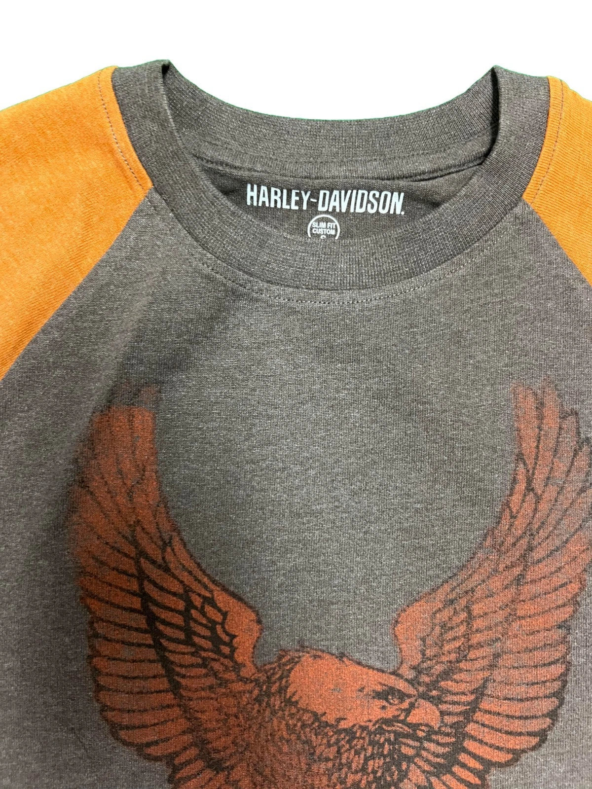 HD Branded  Men's T-Shirt Charcoal and Rust Raglan Eagle Tee (S106)