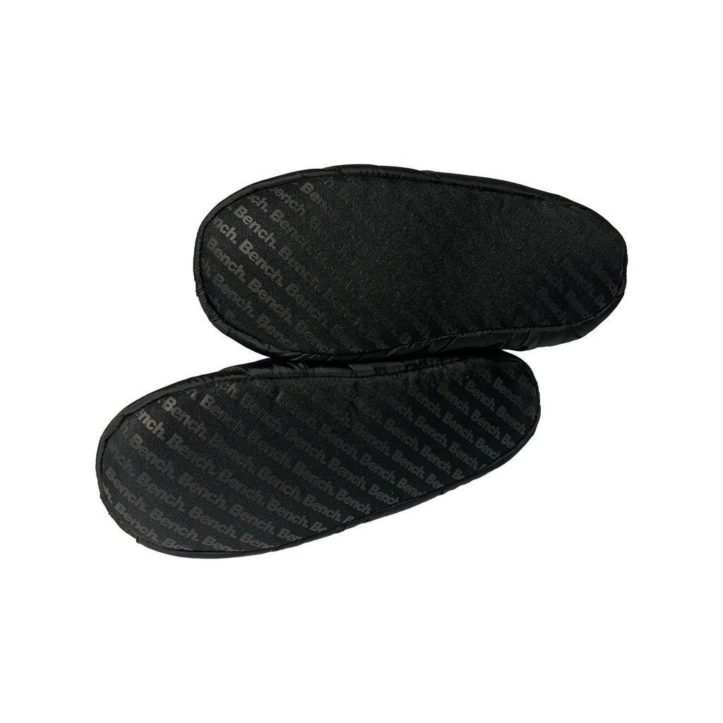 Bench Men's Jet Black Puffer Slippers Indoor FiberFill (S03)