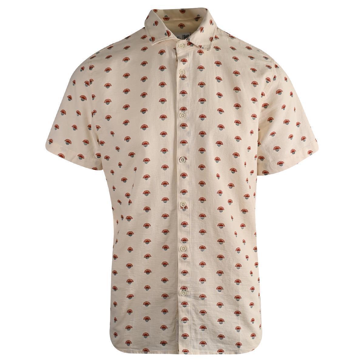 O'Neill Men's Shirt White Sunset Print Chambray Short Sleeve Woven (310)