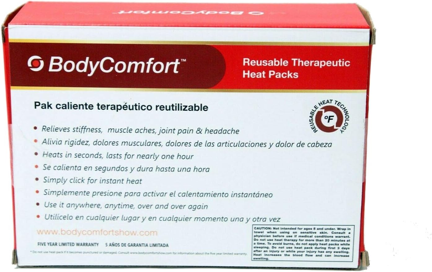 BodyComfort Therapeutic Instant Heat Pack - 6 Reusable Piece Pack