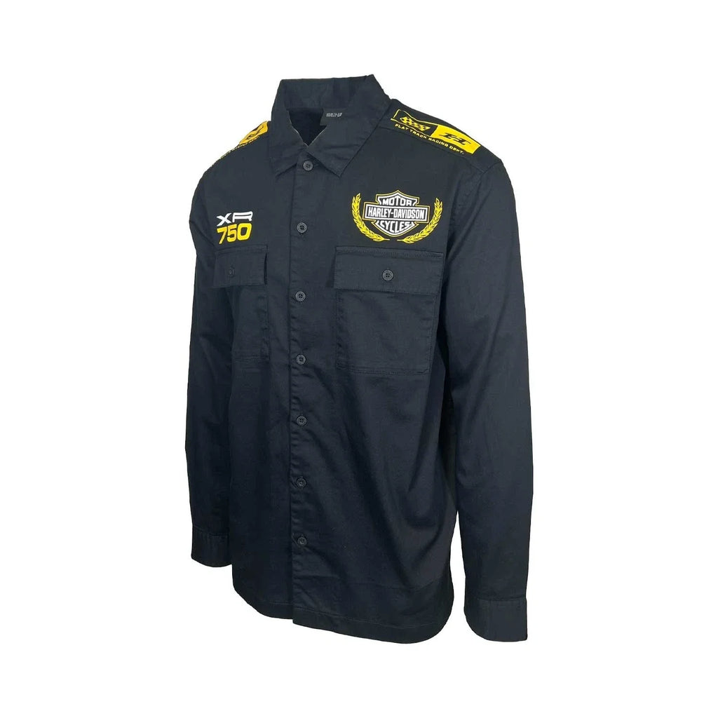 HD Branded  Men’s Black Shirt Trophy Eagle Racing Mechanic L/S (354)