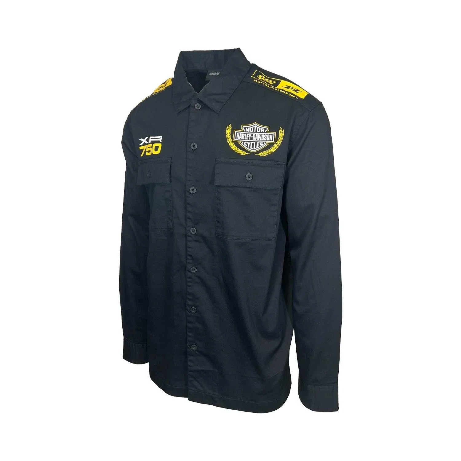 HD Branded  Men’s Black Shirt Trophy Eagle Racing Mechanic L/S (354)