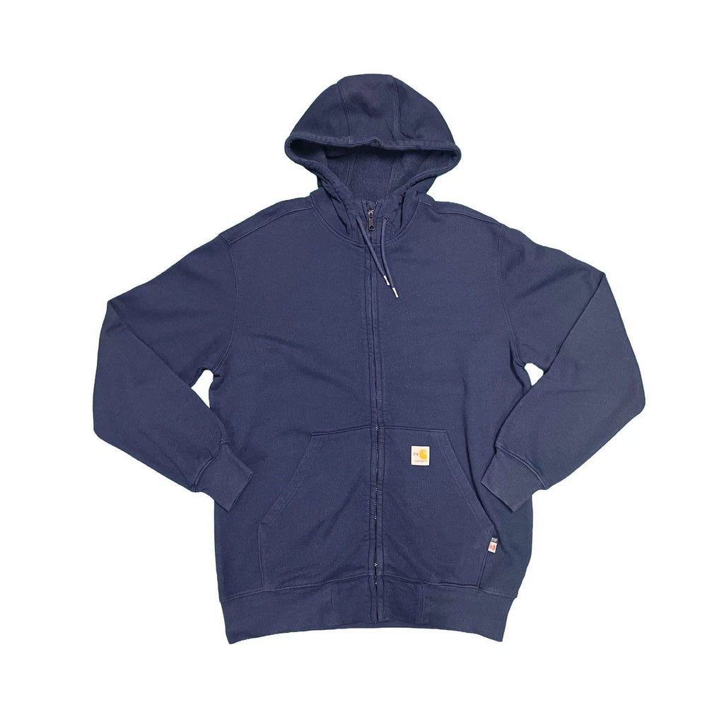 Carhartt FR Men's Navy Sweatshirt Midweight Hooded Zip Front (S40)