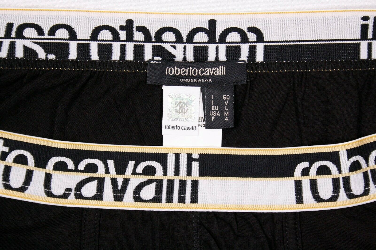 Roberto Cavalli Men's Single Pack Black Stretch Boxer Briefs