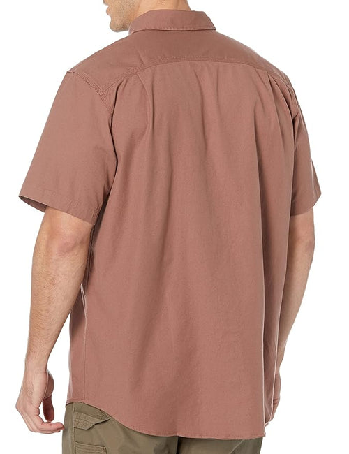 Carhartt Men's Flannel Shirt Nutmeg Rugged Short Sleeve (229)