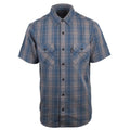HD Branded Men's Blue Grey Plaid Motor Co. Amplifier S/S Woven Shirt (S38)