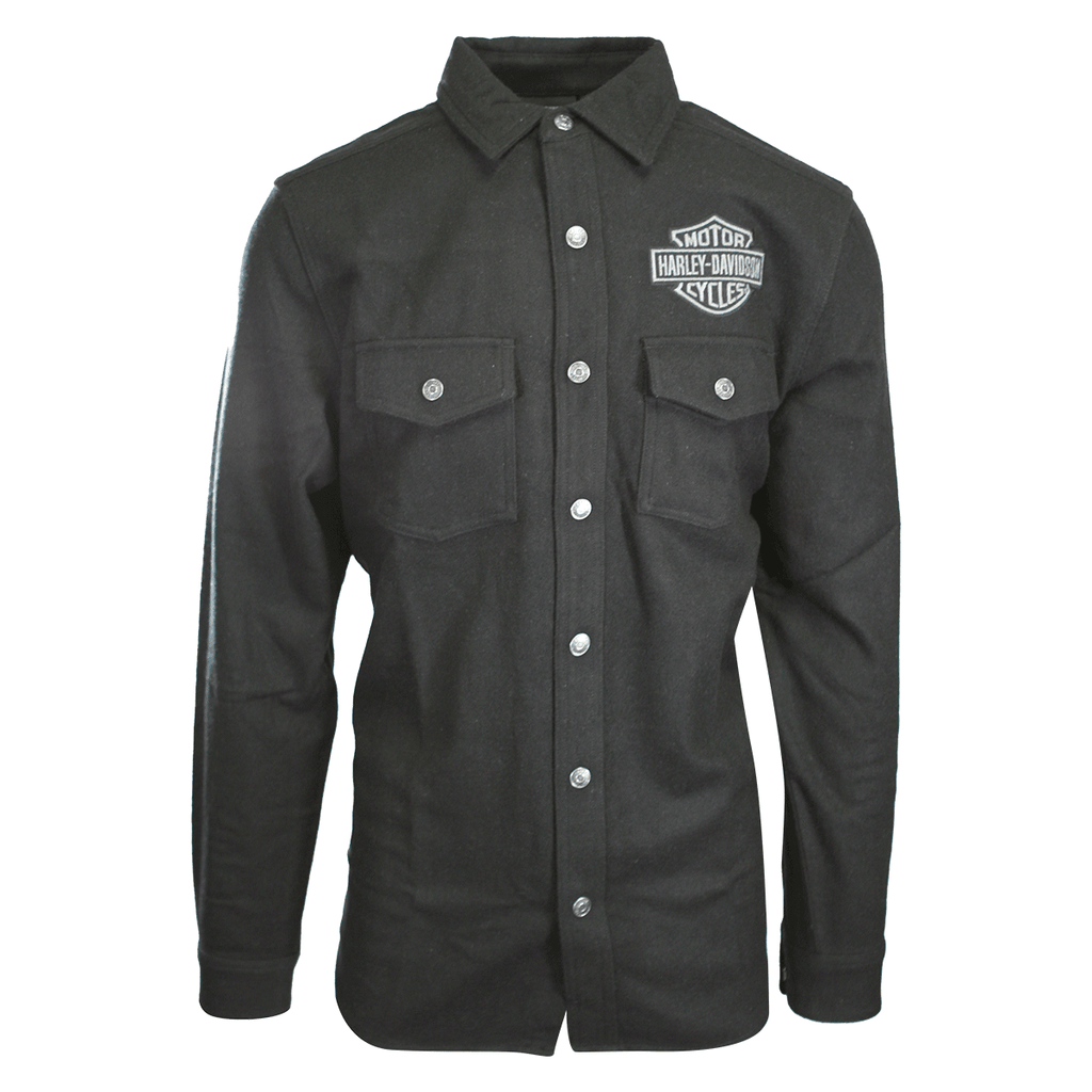 HD Branded Men's Shirt Black Beauty Shadow Long Sleeve Woven (S61)