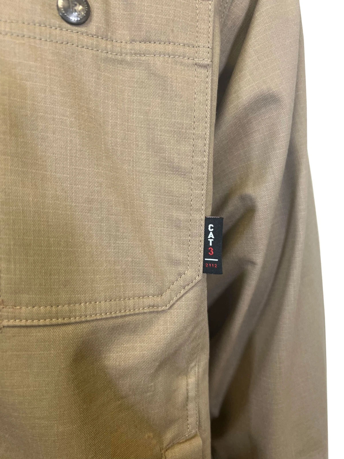 Ariat FR Men's Khaki Shirt Ripstop Softshell Flame Resistant Long Sleeve (S57)