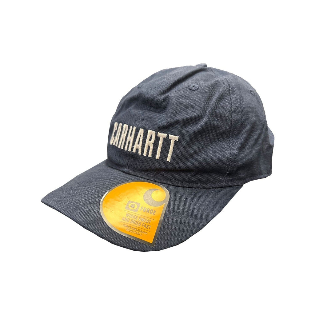 Carhartt Navy & White Canvas Cap FastDry Comfort Block Letters (S09)