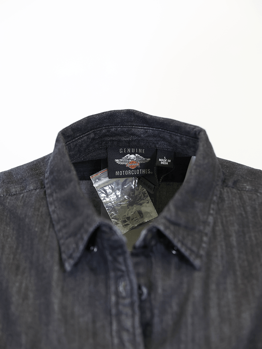 HD Branded Women's Grey Denim L/S Woven Shirt (S05)