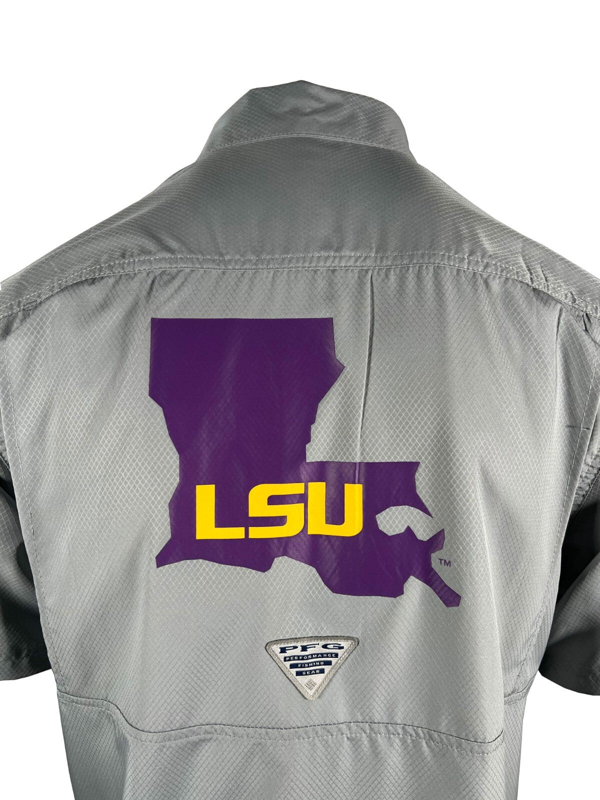 Columbia Men's Gray Shirt LSU Tigers PFG Slack Tide Omni-Shade Camp (334)