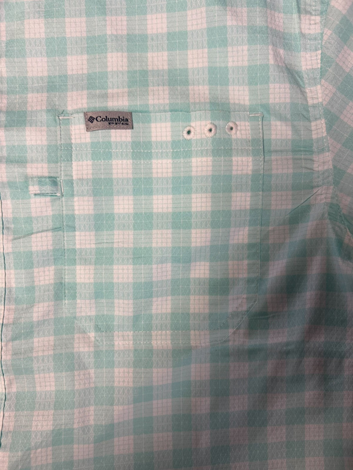 Columbia Men's Shirt PFG Super Slack Tide Camp Palaka Plaid Short Sleeve