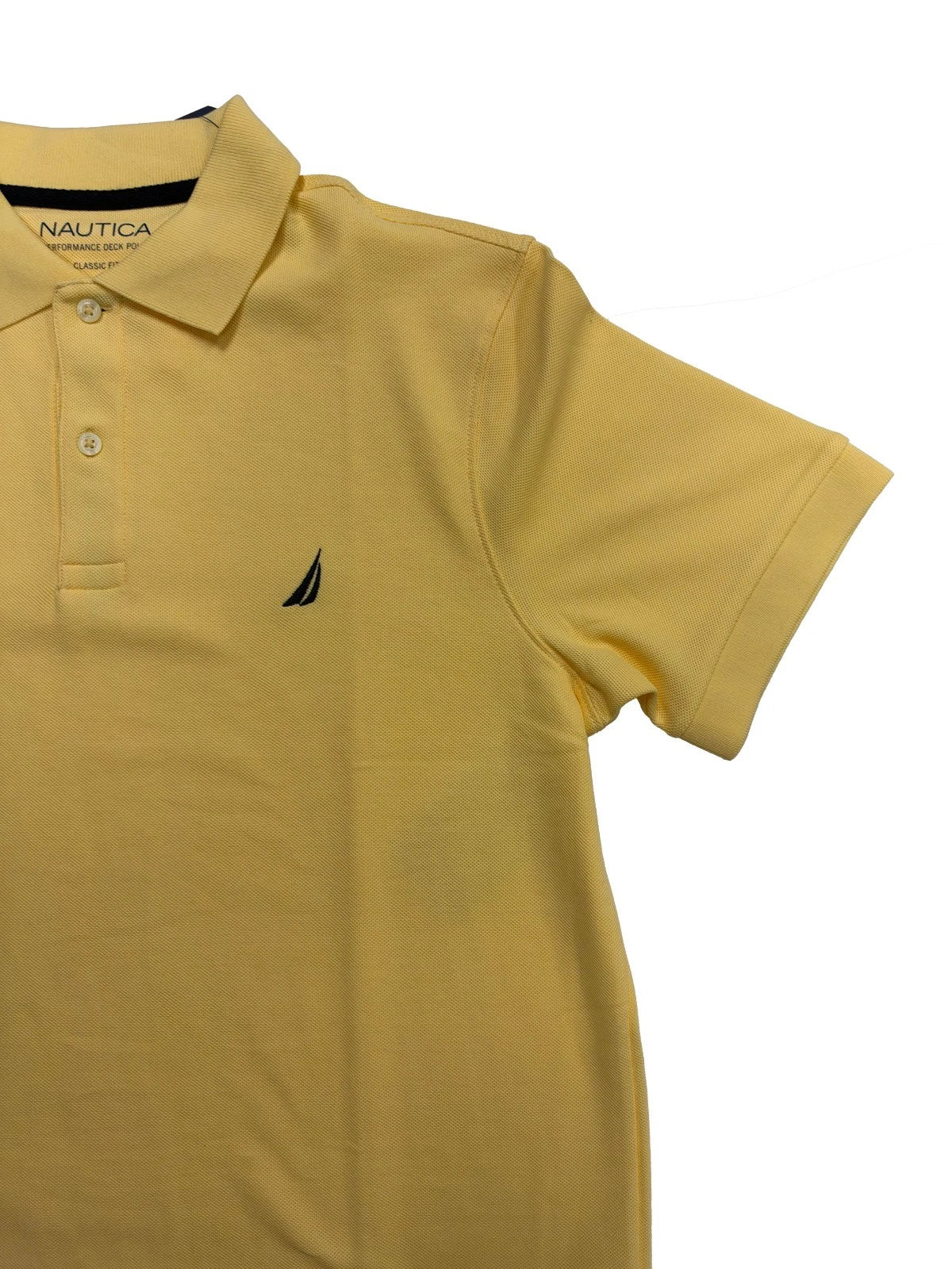 Nautica Men's Buoy Yellow T-Shirt - Solid Deck Polo Tee S/S (S20)