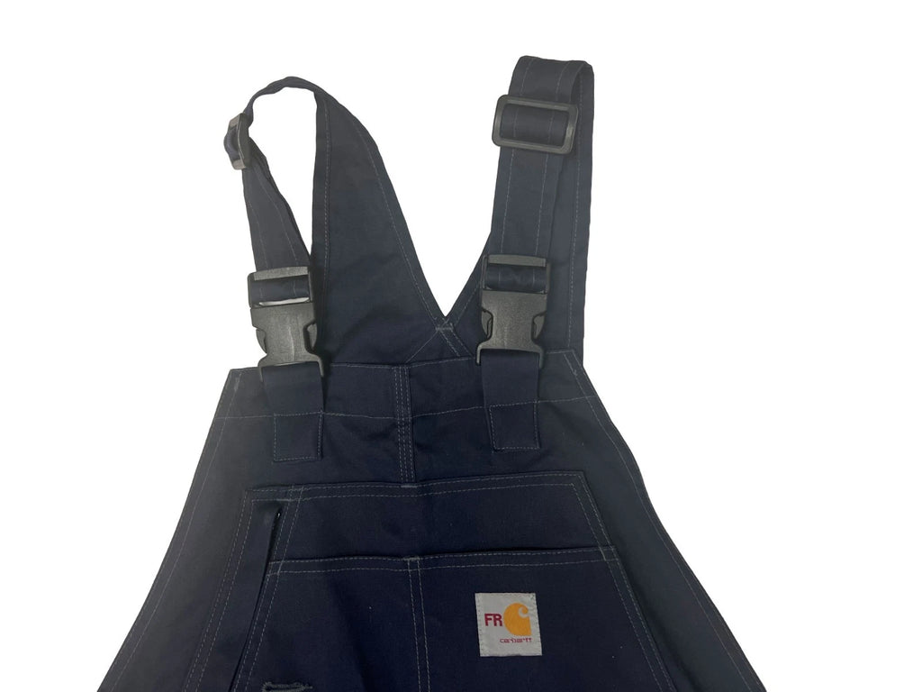 Carhartt FR Men's Navy Quick Duck Flame-Retardant Bib Pocket Overalls (S01)