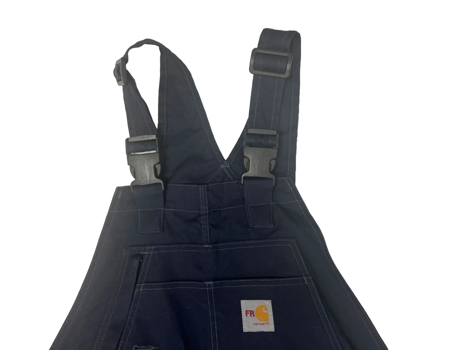 Carhartt FR Men's Navy Quick Duck Flame-Retardant Bib Pocket Overalls (S01)