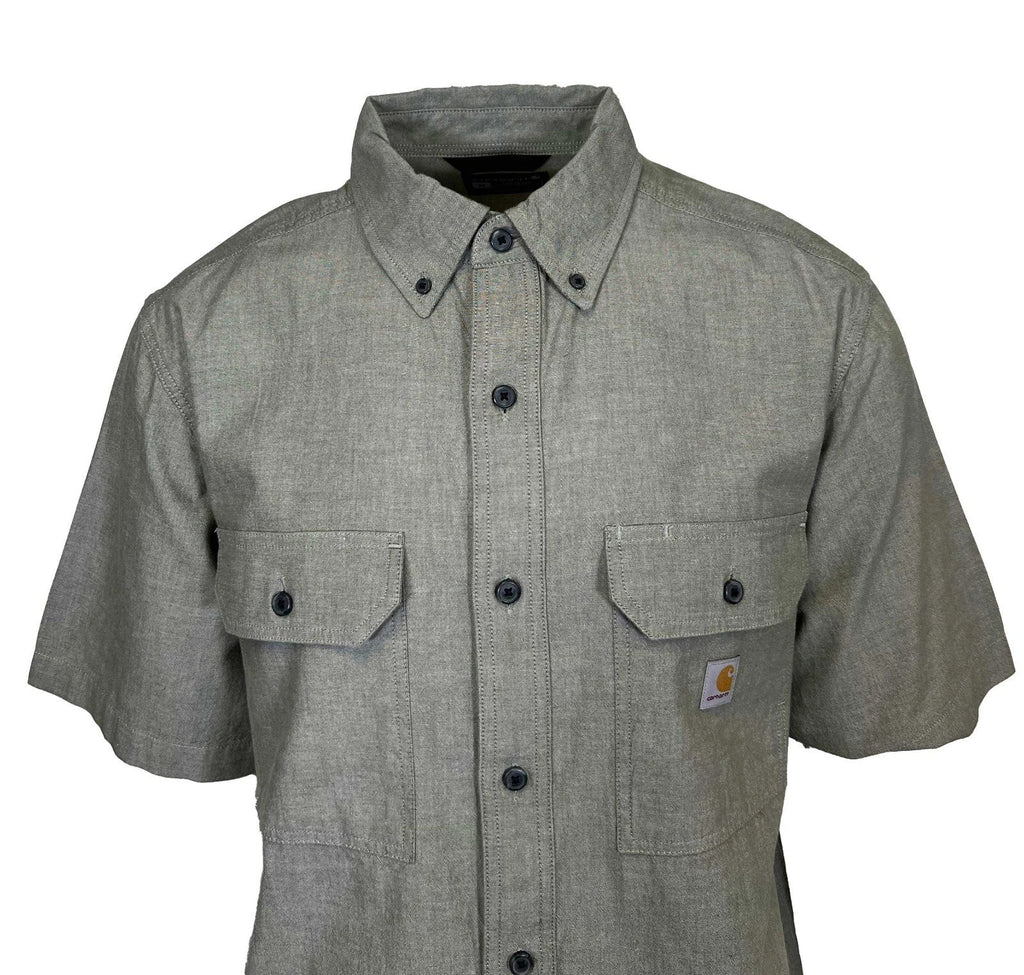 Carhartt Men's Dusty Olive Chambray Shirt Loose Fit Midweight S/S (354)