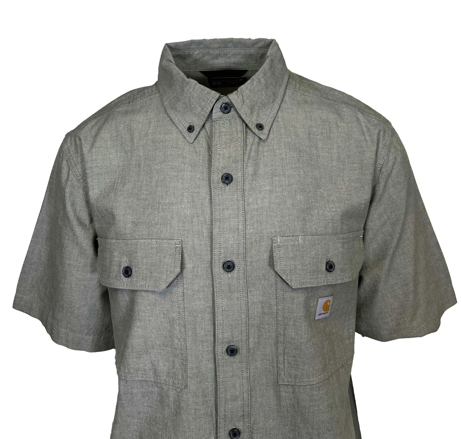 Carhartt Men's Dusty Olive Chambray Shirt Loose Fit Midweight S/S (354)