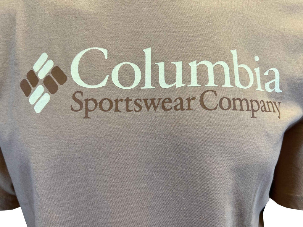 Columbia Men's Beige T-Shirt CSC Basic Logo Everyday Wear S/S (S03)