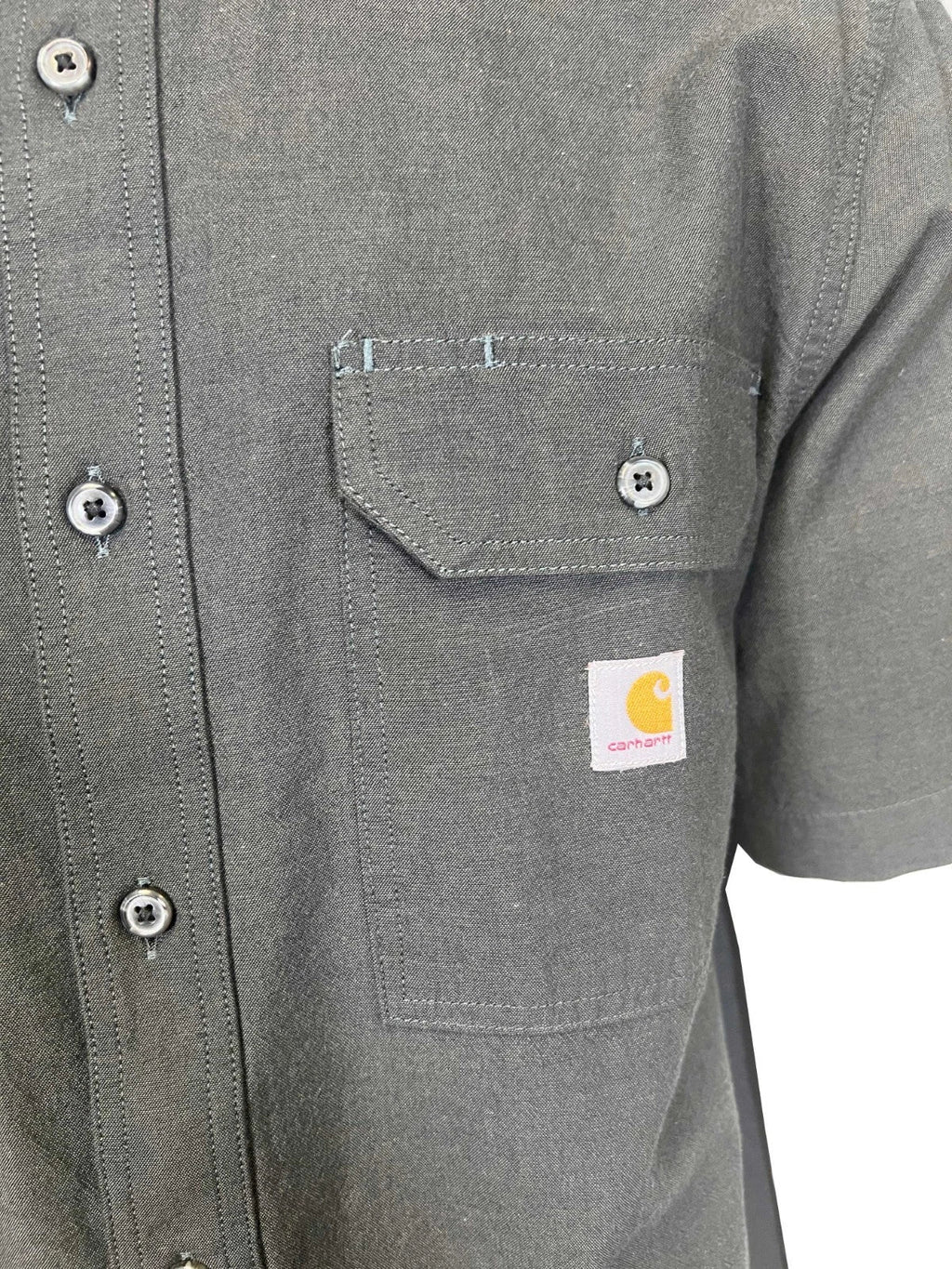 Carhartt Men's Black Chambray Shirt Loose Fit Medium weight S/S (352)