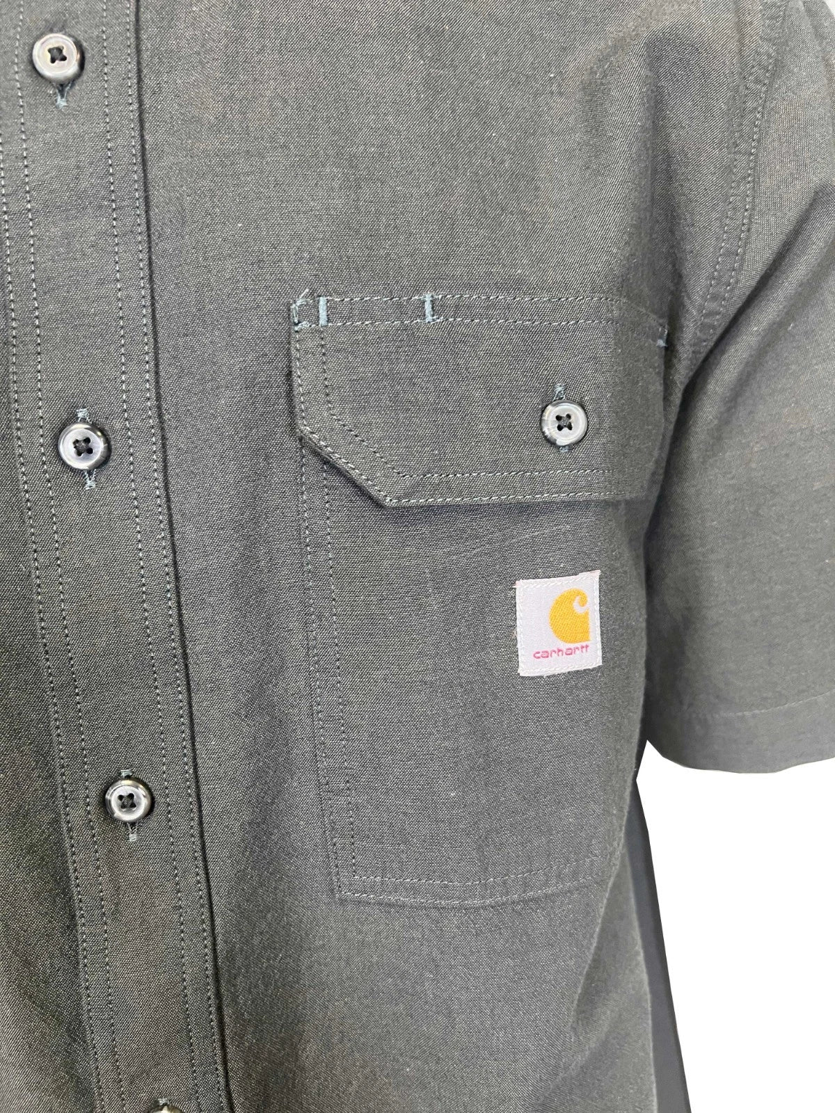 Carhartt Men's Black Chambray Shirt Loose Fit Medium weight S/S (352)