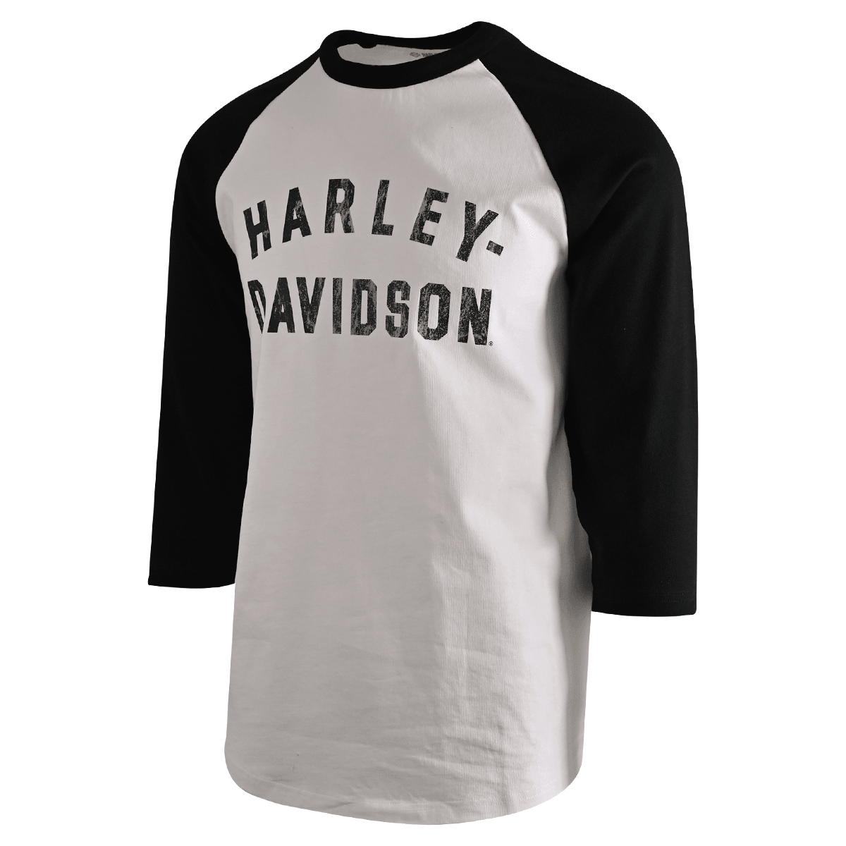 HD Branded Men's T-Shirt Bright White Colorblocked Staple 3/4 Raglan (S29)