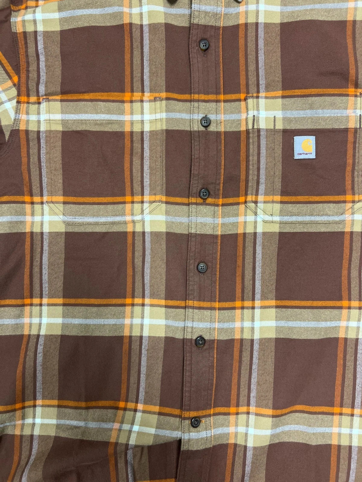 Carhartt Men's Chestnut Plaid Shirt Rugged Flex Relaxed Fit L/S (S357)