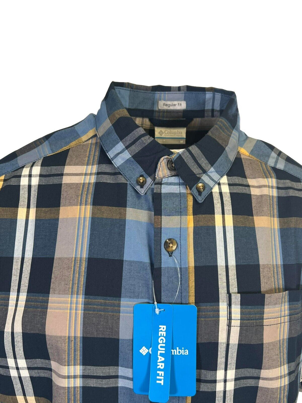 Columbia Men's Collegiate Navy Multi Plaid Rapid Rivers II S/S Shirt (462)