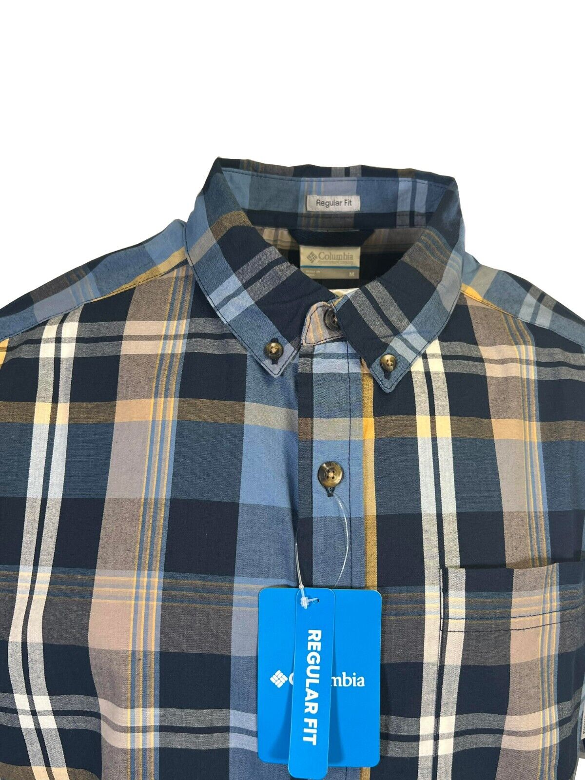 Columbia Men's Collegiate Navy Multi Plaid Rapid Rivers II S/S Shirt (462)
