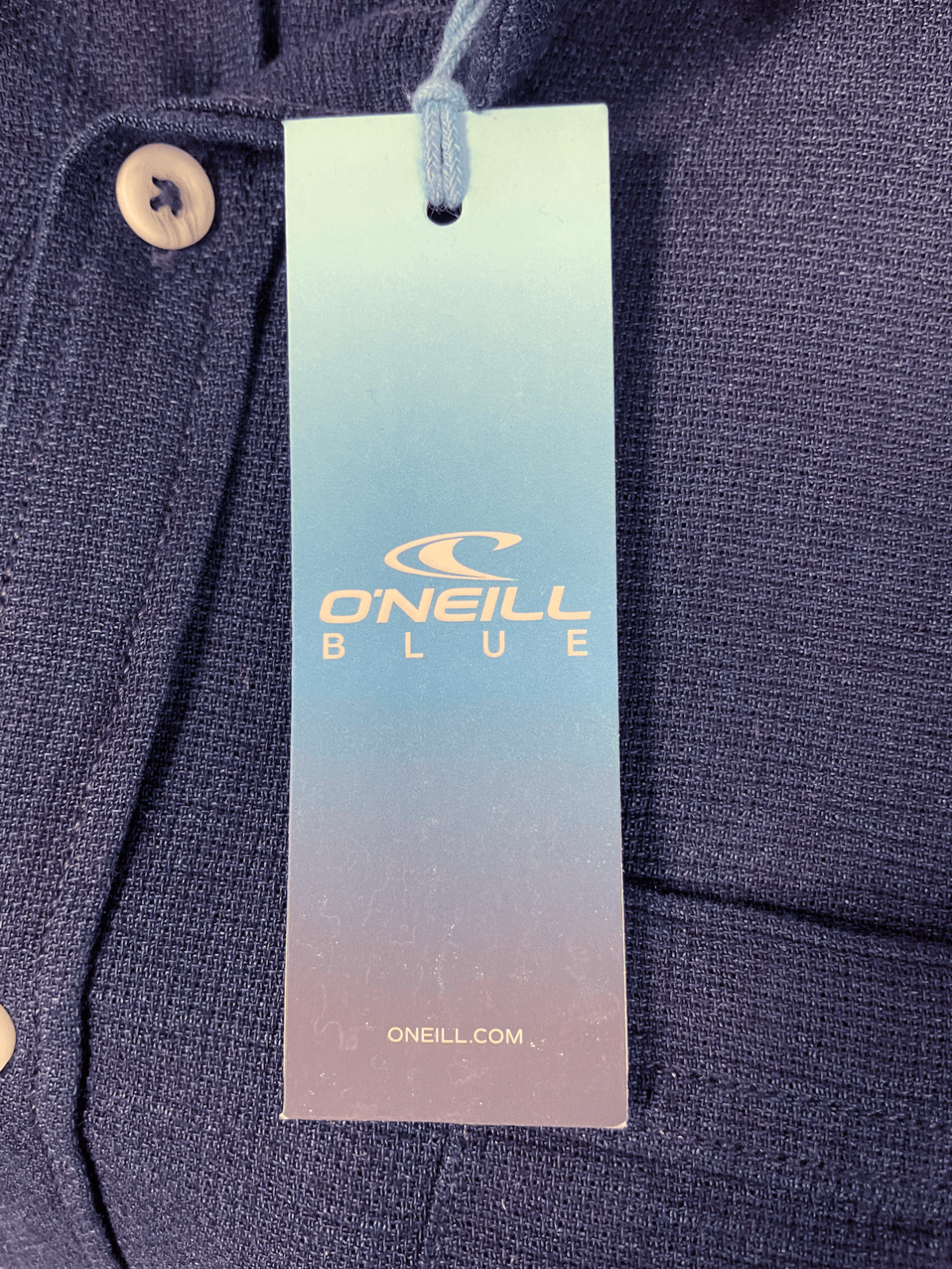 O'Neill Men's Woven Shirt Solid Dark Blue Chambray Pocket Short Sleeve (S08)