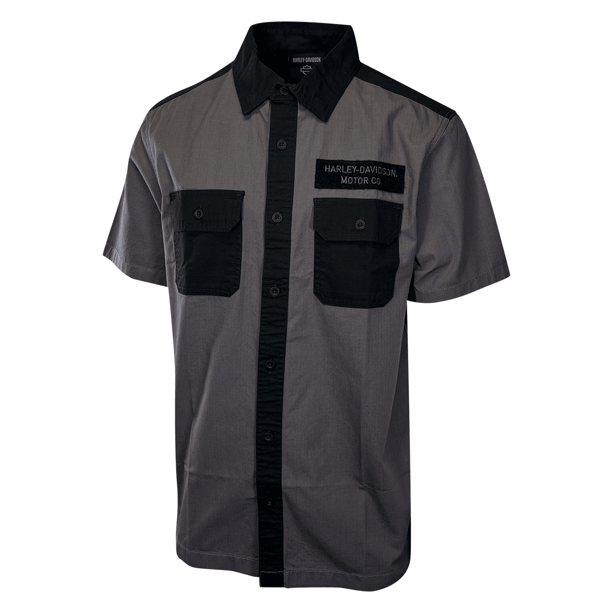 HD Branded Men's Shirt Blackened Pearl Colorblocked Bar & Shield S/S (S56)