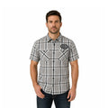 HD Branded  Men's Ghost Gray Plaid Shirt Bar & Shield Staple S/S (343)