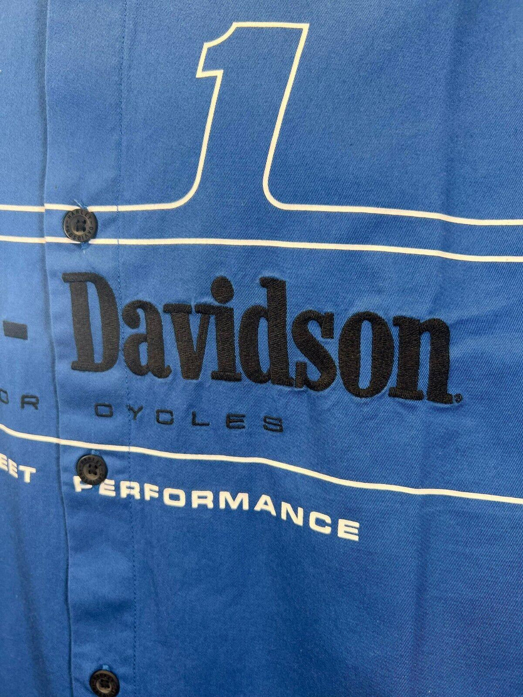 HD Branded Men's True Blue Shirt #1 Racing Logo Short Sleeve (S19)
