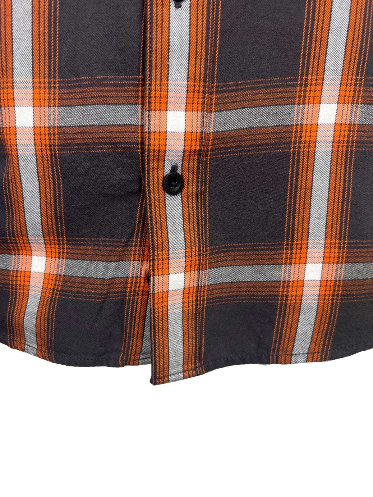 HD Branded  Men's Harley Orange Plaid Shirt Bar & Shield Staple S/S (344)