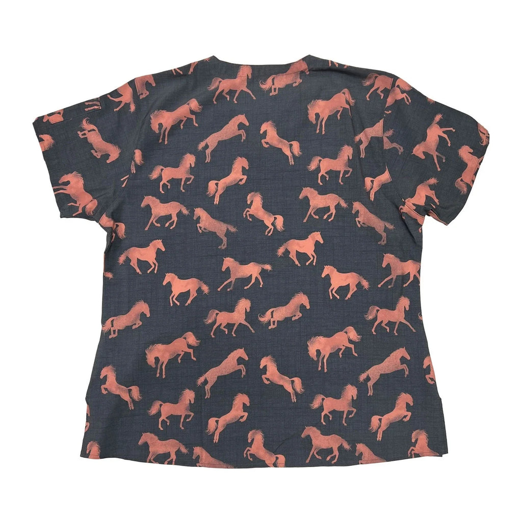 Carhartt Women's Scrub Force Pocket Rugged Flex V-Neck Print Top D Ring (M03)