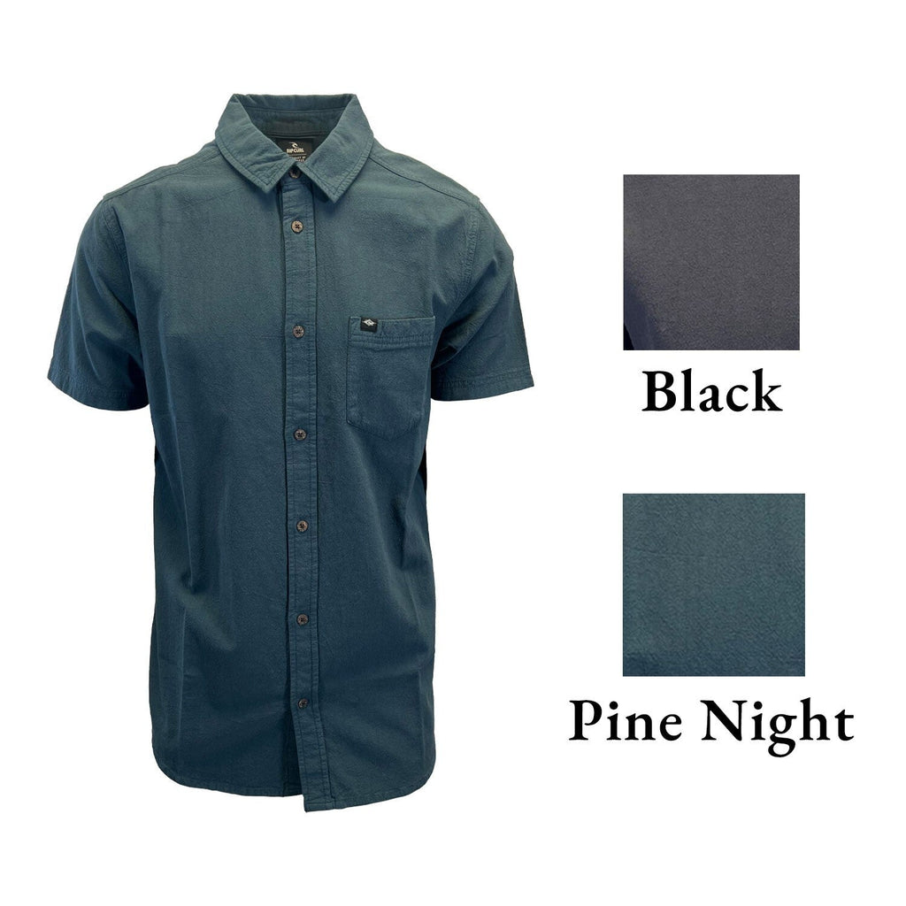 Rip Curl Men's Black & Pine Night Shirt Classic Surf Washed S/S (S15 - S16)