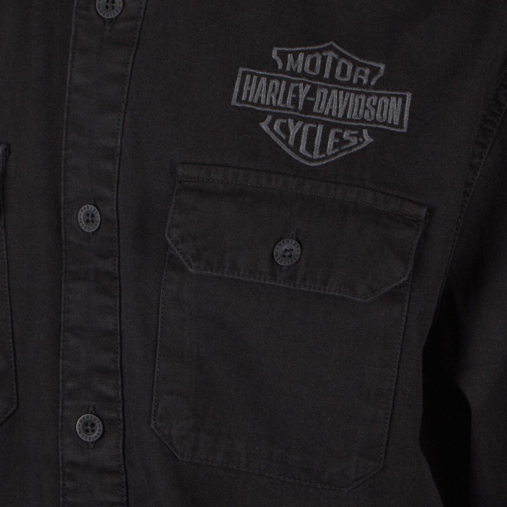 HD Branded Men's Sturgis Bar & Shield Blowout L/S Woven Shirt (S42)