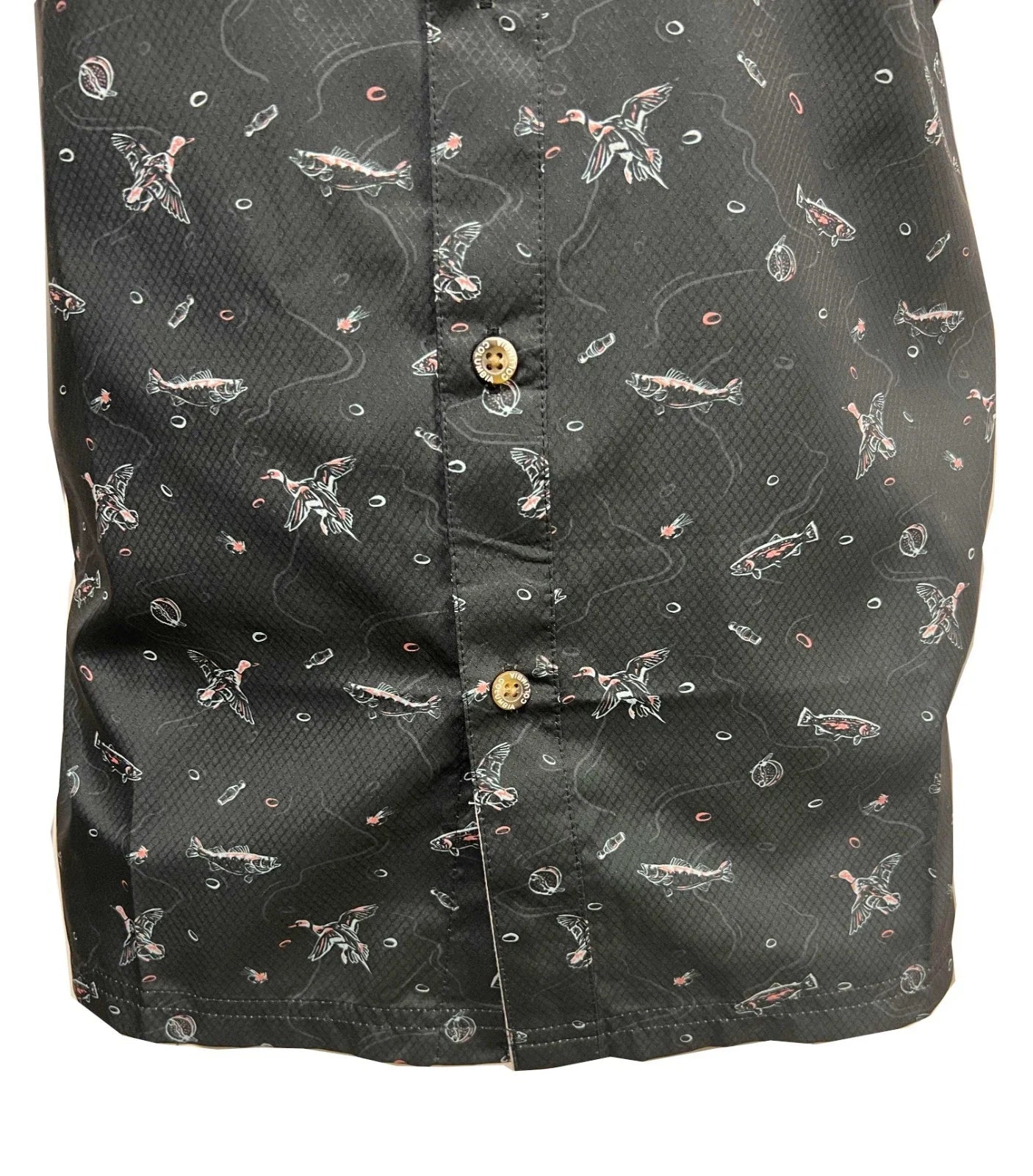 Columbia Men's Black Fish Hunt Shirt Super Slack Tide S/S (007)
