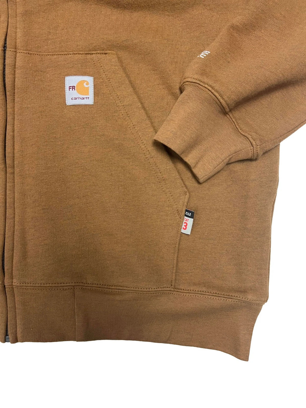Carhartt FR Men's Brown Sweatshirt Midweight Hooded Zip Front (S46)