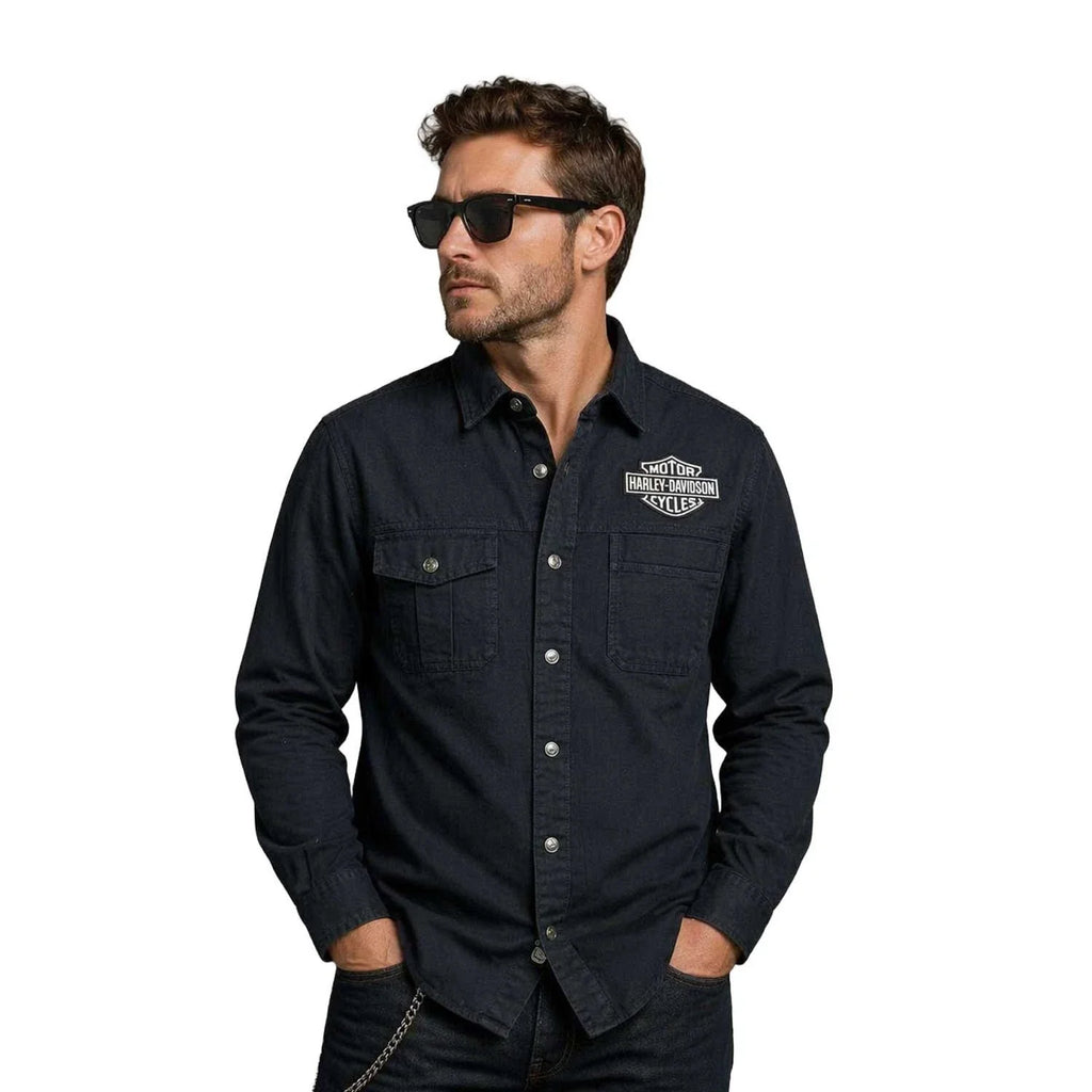 HD Branded  Men’s Black Shirt Spirit of Freedom Long Sleeve (355)