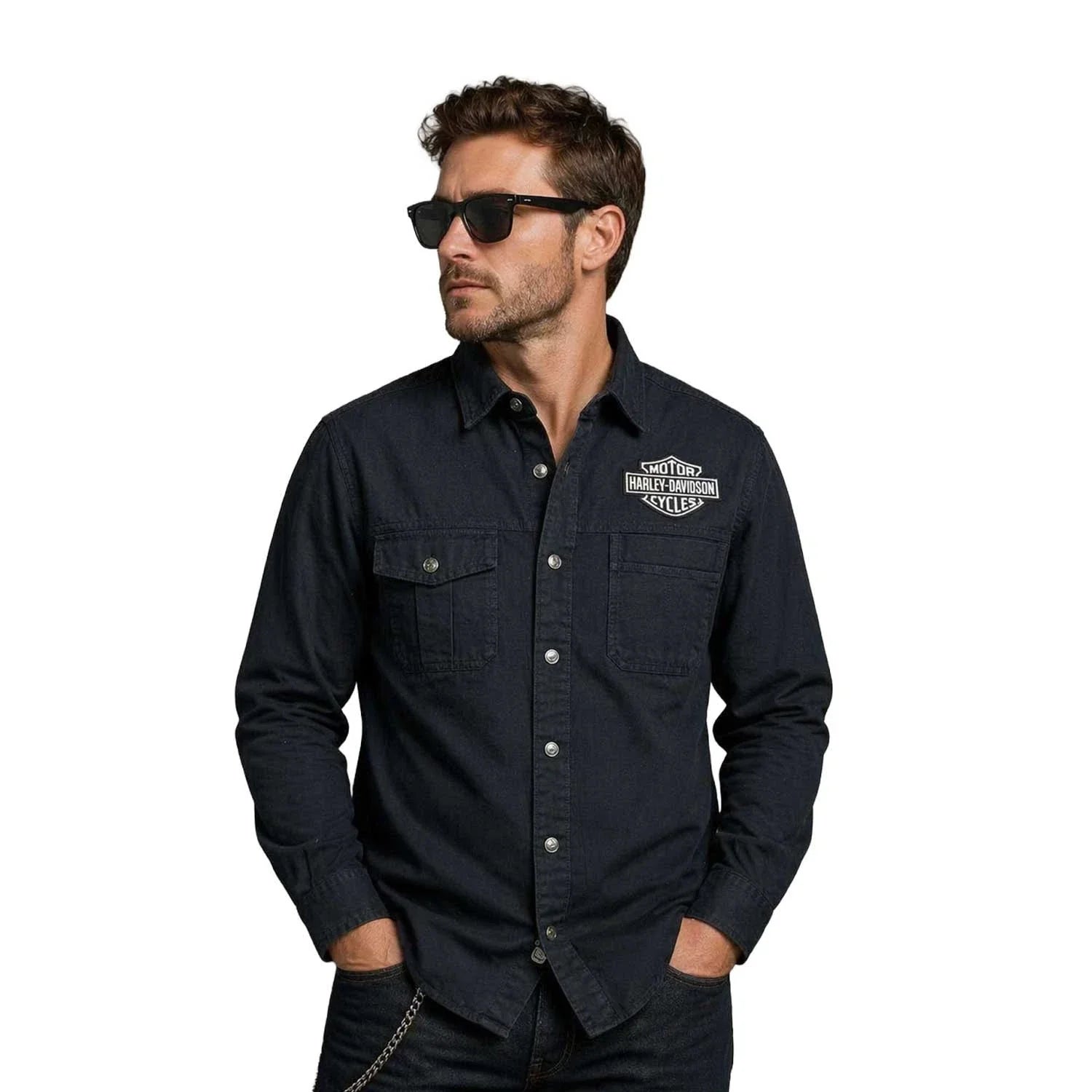 HD Branded  Men’s Black Shirt Spirit of Freedom Long Sleeve (355)