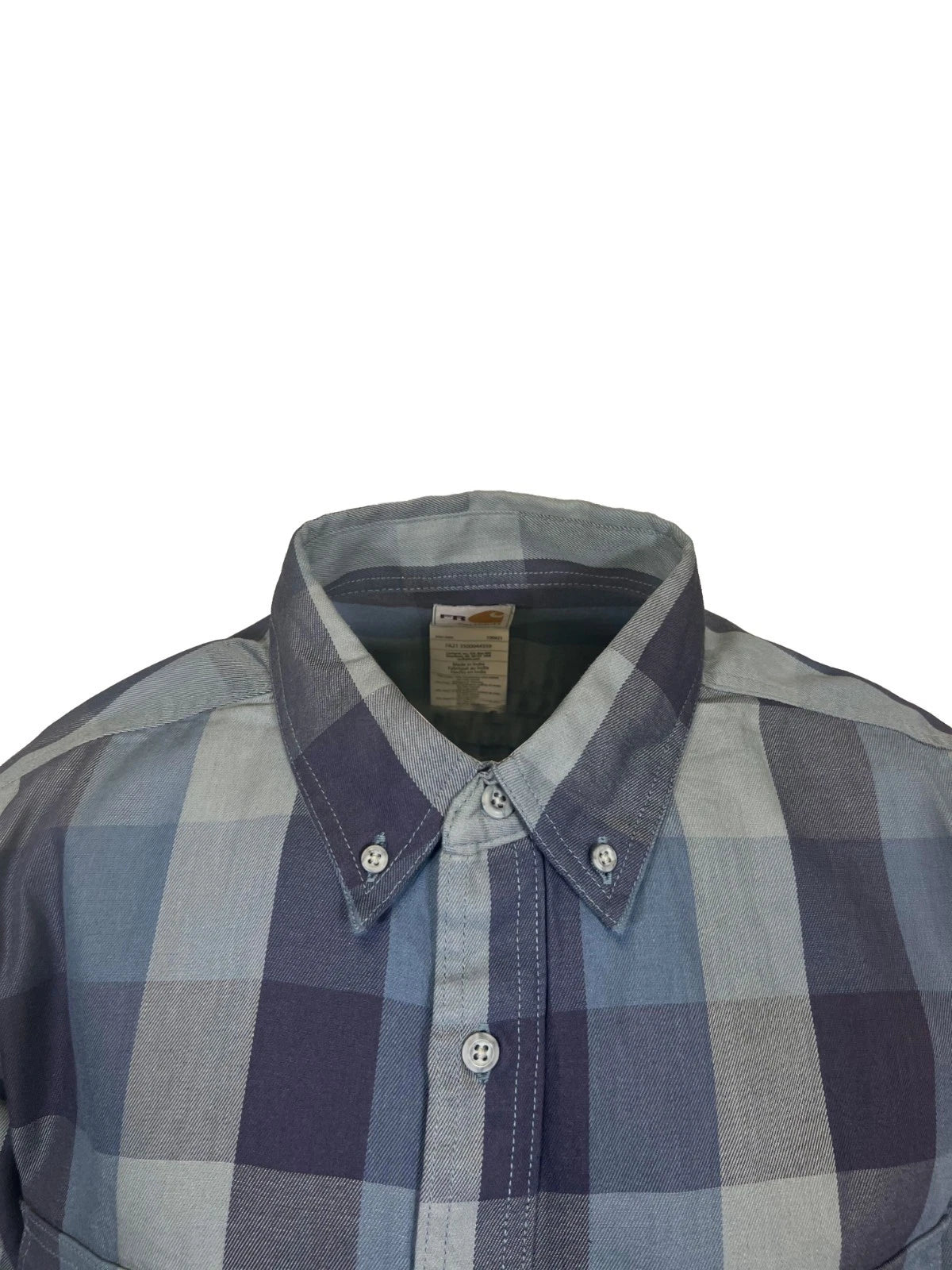 Carhartt FR Men's Blue Shirt Rugged Flex Original Fit Plaid L/S (S368)