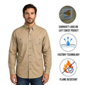 Carhartt FR Men's Dark Khaki Shirt Flame Resistant Long Sleeve Lightweight (S04