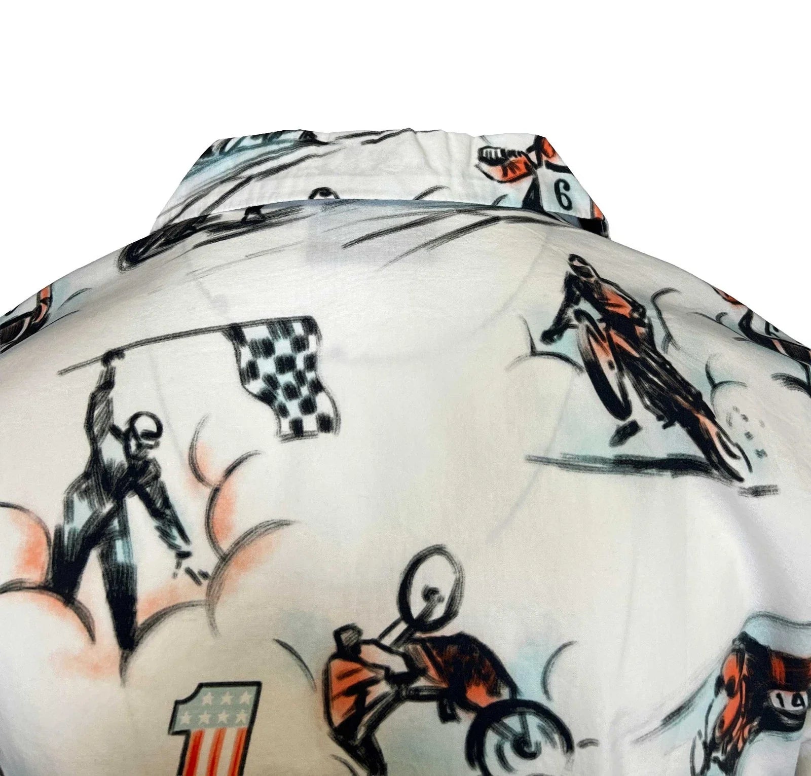 HD Branded  Men's White Shirt Twisty Aloha Print Short Sleeve (345)