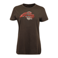 HD Branded Women's T-Shirt Dark Grey Embroidered Eagle Badge S/S (S35)