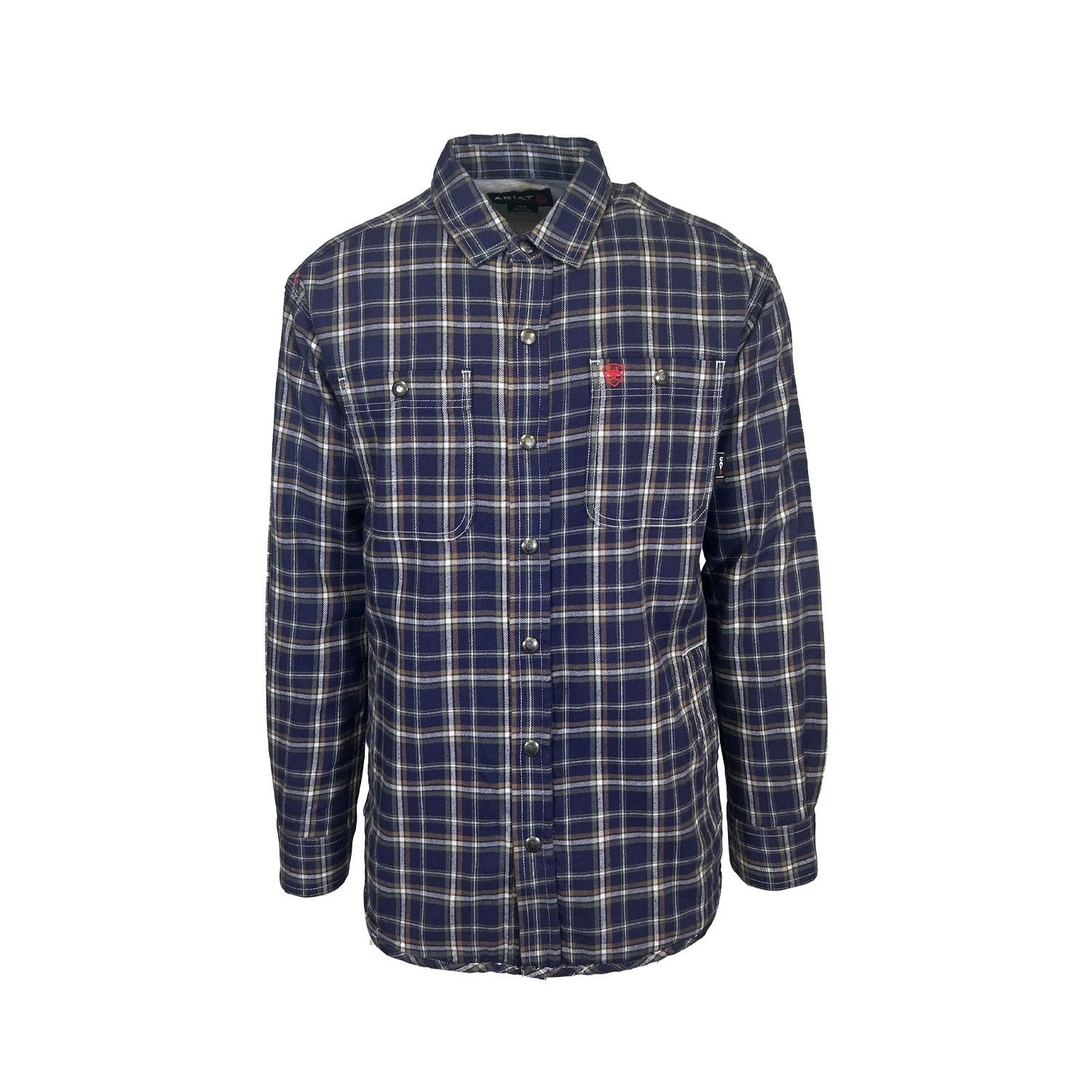 Ariat FR Men's Navy Plaid Shirt Monument Jacket Long Sleeve (S61)