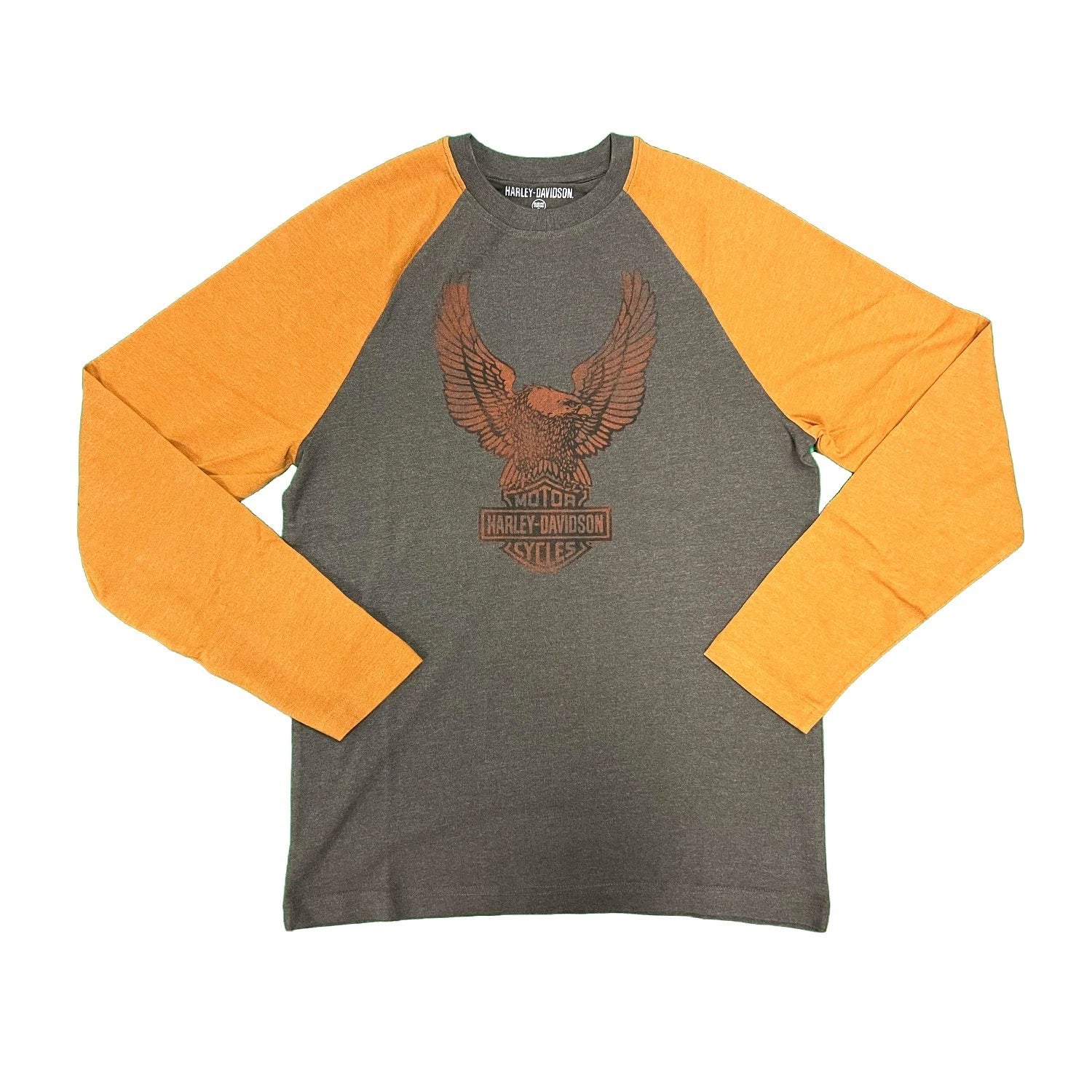 HD Branded  Men's T-Shirt Charcoal and Rust Raglan Eagle Tee (S106)