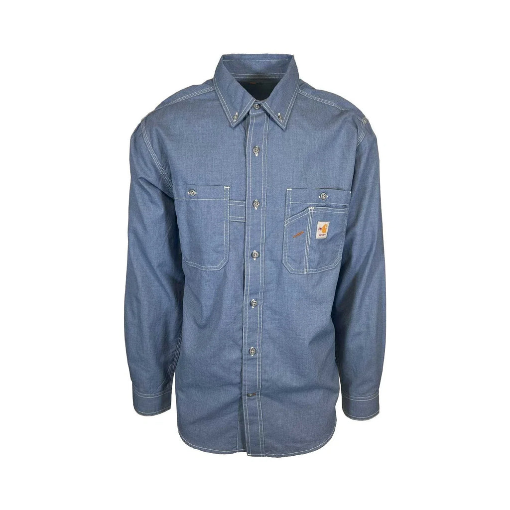 Carhartt FR Men's Steel Blue Shirt Flame Resistant Long Sleeve Lightweight (S03)