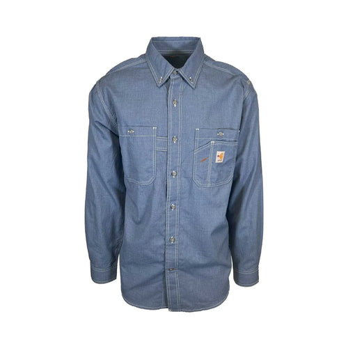 Carhartt FR Men's Steel Blue Shirt Flame Resistant Long Sleeve Lightweight (S03)